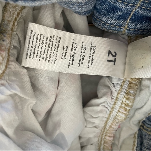 OshKosh B'Gosh Denim Overall Patchwork Bandana Dress Girls 2T - Picture 6 of 9